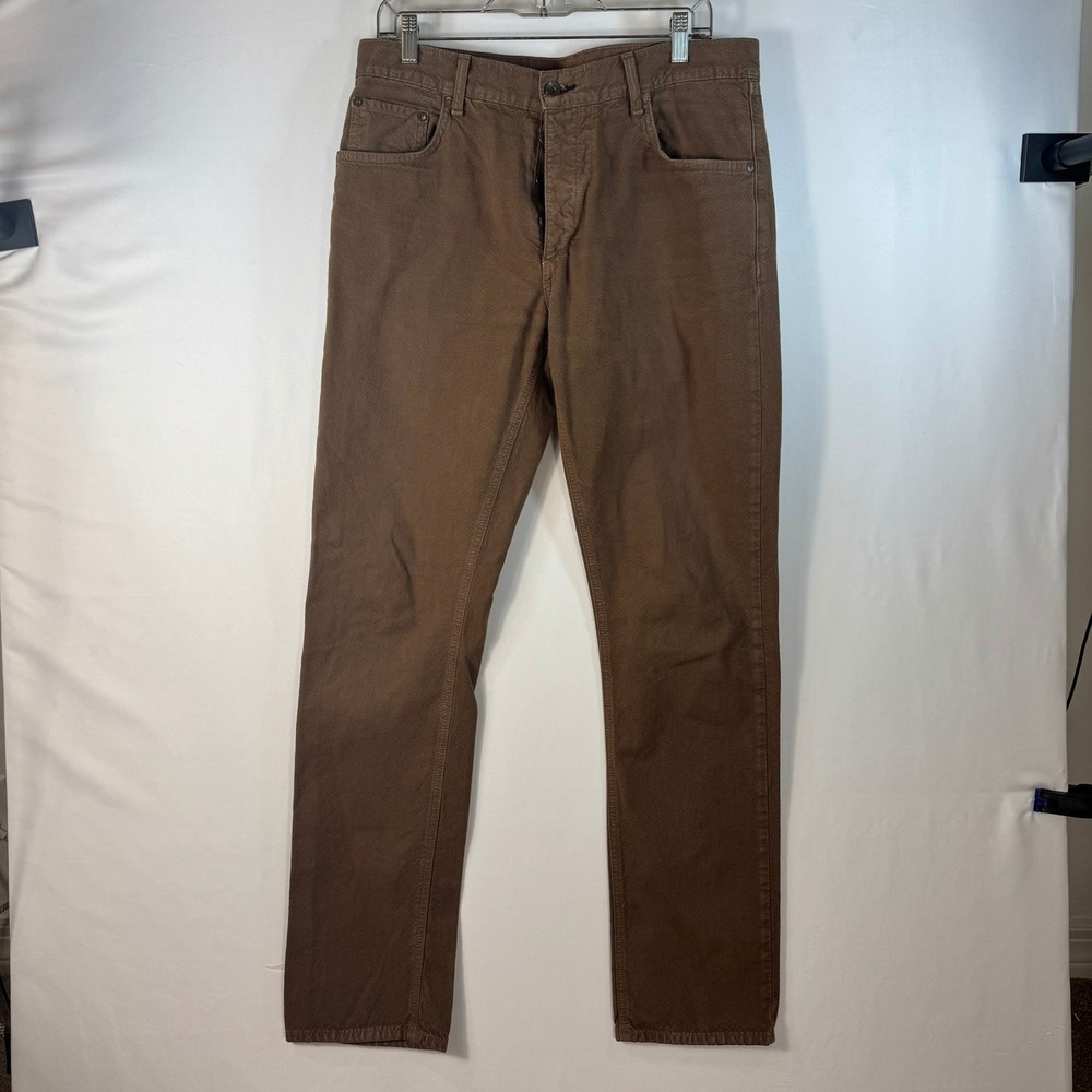 Rag & Bone Men RB 15X Slim Straight Brown Cotton Canva Workwear Pant34 M1551C341